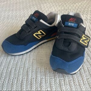 New Balance 515 V1 Kids' Black and Blue Sneakers with Yellow Accents